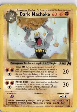 Pokemon TCG Dark Machoke Team Rocket 40/82 Regular Trading Card TCG - Image 1