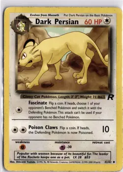 Dark Persian 42/82 Team Rocket Uncommon Pokemon TCG Trading Card WOTC - Image 3