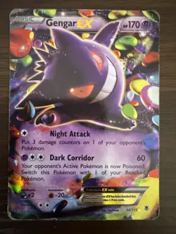 Pokemon Gengar EX TCG Card Phantom Forces Ultra Rare Holo, 34/119 Heavy Play - Image 1