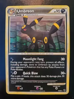 Umbreon 10/90 Holo Rare Pokemon TCG Card Heartgold Soulsilver Undaunted LP - Image 2