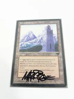 Urza´s Tower Mountain MTG Antiquities SIGNED Artist Mark Poole Italian Language - Image 1