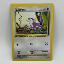 1999 Pokemon Base Set Rattata (Ratfratz) German 1st Edition 61/102 NM - Image 1