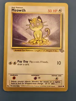 1999 MP Gold Border #56 Meowth *Very small crease* Fruit Roll Promo -Pokemon TCG - Image 1