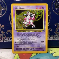 Pokemon TCG Mr. Mime 6/64 Jungle Unlimited Holo 1999 LP - Image 1