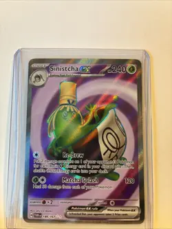 Sinistcha ex 189/167 Twilight Masquerade Ultra Rare Full Art Holo Pokemon TCG NM - Image 2