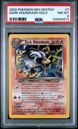 2002 POKEMON NEO DESTINY #7 DARK HOUNDOOM-HOLO PSA 8 - Image 1