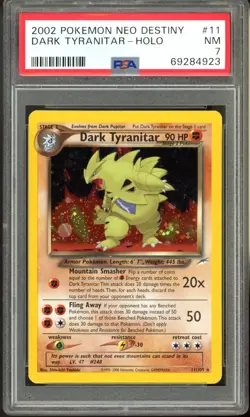 2002 Pokemon Neo Destiny Dark Tyranitar Holo #11 PSA 7 NM - Image 1