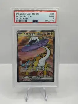 2024 Pokemon TEF EN Ultra Rare 196/162 Raging Bolt ex PSA 9 - Image 1