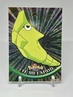 1998 Topps Pokemon #11 Metapod Foil Black Logo Animation Edition - Corner Dent - Image 1
