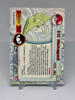 1998 Topps Pokemon #11 Metapod Foil Black Logo Animation Edition - Corner Dent - Image 2