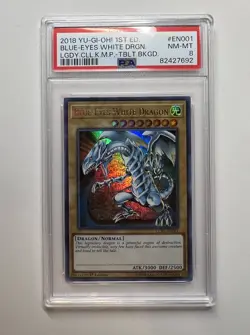 Yu-Gi-Oh! Blue-Eyes White Dragon 1st Edition Ultra Rare LCKC-EN001 Tablet PSA 8 - Image 1