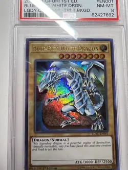 Yu-Gi-Oh! Blue-Eyes White Dragon 1st Edition Ultra Rare LCKC-EN001 Tablet PSA 8 - Image 2