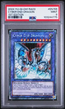 2024 YU-GI-OH! RA03-QUARTER CENTURY BONANZA 1ST ED #EN156 CYBER END DRAGON PSA 9 - Image 1