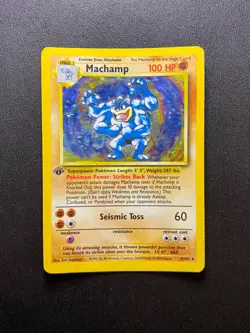 Machamp 8/102 1st Edition Pokemon Card Base Set Holo Rare WOTC - Image 1