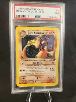 PSA 7 Dark Charizard Holo Rare Team Rocket 2000 Pokemon Card #4 - Image 4
