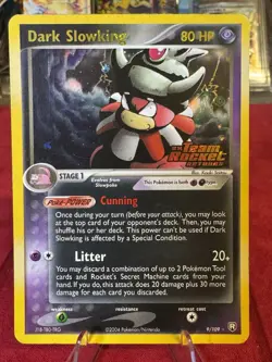 Pokemon Dark Slowking Reverse Holo Card EX Team Rocket Returns 9/109 72 - Image 1
