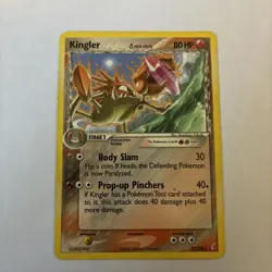 Kingler 22/100 EX Crystal Guardians Rare Pokemon Card Regular LP Rare Vintage - Image 1