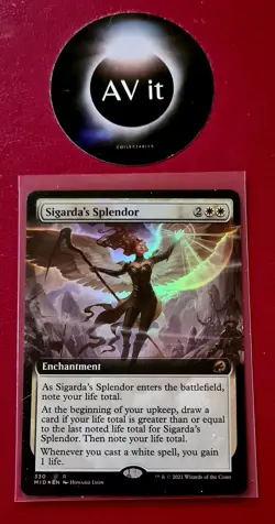 MTG - Sigarda's Splendor. Innistrad Midnight Hunt. Foil Rare - White Enchantment - Image 1