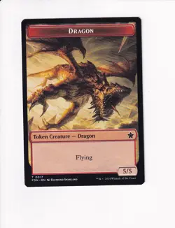 MAGIC THE GATHERING MTG FOUNDATIONS DOUBLE SIDED TOKEN DRAGON / DRAGON (#1) - Image 1