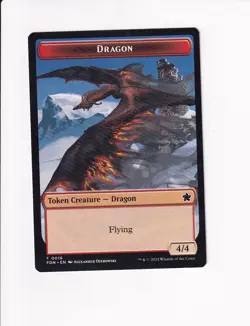 MAGIC THE GATHERING MTG FOUNDATIONS DOUBLE SIDED TOKEN DRAGON / DRAGON (#1) - Image 2