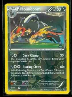 Pokemon HOUNDOOM 56/101 Plasma Blast RARE Rev Holo - NEAR MINT/MINT - Image 1