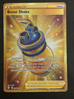 2021 POKEMON EVOLVING SKIES BOOST SHAKE 229/203 SECRET RARE FA GOLD TRAINER - Image 1