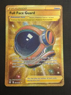 2021 POKEMON EVOLVING SKIES FULL FACE GUARD 231/203 SECRET RARE GOLD - Image 1