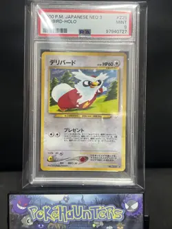 Pokemon Card Delibird No. 225 PSA 9 Holo 2000 Japanese Neo 3 Revelation - Image 1