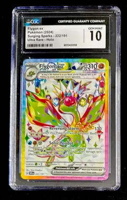 CGC 10 Flygon ex 222/191 Ultra Rare Surging Sparks SSP Pokemon Secret Rare - Image 1