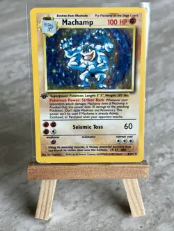 Pokemon TCG Machamp Base Set 8/102 Holo Unlimited Holo Rare (English) - MP - Image 1