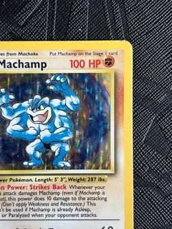 Pokemon TCG Machamp Base Set 8/102 Holo Unlimited Holo Rare (English) - MP - Image 4