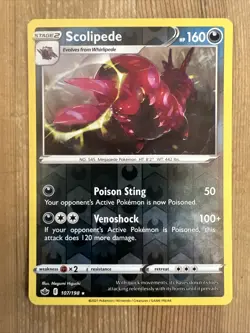 Pokemon TCG Scolipede Chilling Reign 107/198 Reverse Holo Rare NM - Image 1