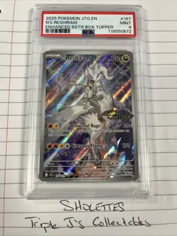 2025 Pokemon Ns Reshiram Box Topper 167/159 PSA 9 - Image 1