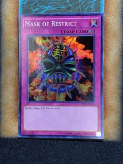 Yugioh Mask Of Restrict OP02-EN010 Super Rare LP - Image 1