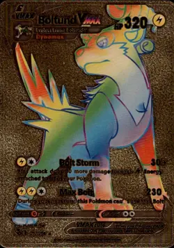 Boltund Vmax Rainbow Gold Foil Fan Art Vinyl 267/264 Collector Pokemon Card - Image 1