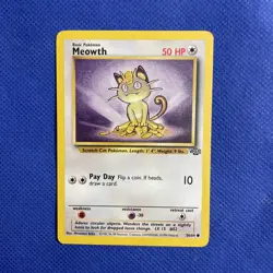 MEOWTH 56/64 JUNGLE SET UNLIMITED POKEMON TCG CARD - MINT - Image 1