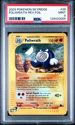Poliwrath 26/144 Skyridge Reverse Holo Foil Rare Pokemon - PSA 9 MINT - Image 1