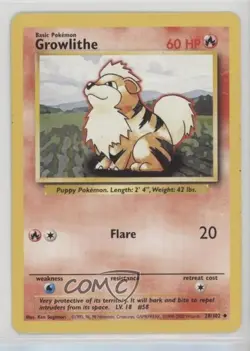 Growlithe 1999-2000 Printing Pokemon Base Set #28 1999 - Image 1