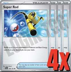4x Super Rod 188/193 x4 - Paldea Evolved - Pokemon TCG - Playset - Image 1