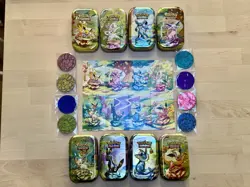 Pokemon Prismatic Evolutions Mini Tins, Coins, Prints, No Packs, Set Of 8 - Image 2