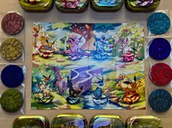 Pokemon Prismatic Evolutions Mini Tins, Coins, Prints, No Packs, Set Of 8 - Image 3