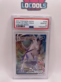 2021 POKEMON SWORD & SHIELD #046 FULL ART ICE RIDER CALYREX VMAX PSA 10 - Image 1