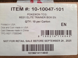 Sealed Pokemon Mega Evolution ME01 Elite Trainer Box ETB Case DK0092 - Image 1