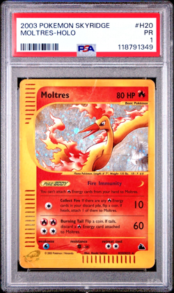 PSA 1 PR 2003 Skyridge Moltres Holo Foil H20/H32 WOTC E-Reader Series Pokemon - Image 1