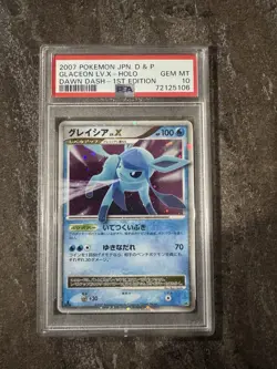 Pokemon 2007 Glaceon LV. X Holo Dawn Dash 1st Edition PSA 10 - Image 1
