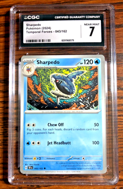 Sharpedo Regular Uncommon #043 - CGC NEAR MINT 7 - Temporal Forces - Pokemon TCG - Image 1