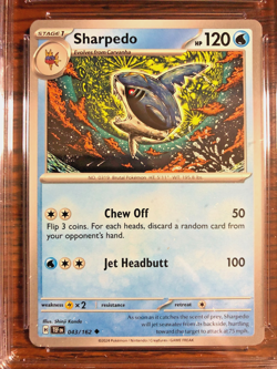 Sharpedo Regular Uncommon #043 - CGC NEAR MINT 7 - Temporal Forces - Pokemon TCG - Image 2