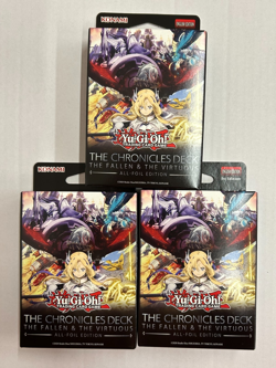 Lot 3x Yu-Gi-Oh THE CHRONICLES DECK The Fallen The Virtuous All-Foil Edition OVP - Image 1
