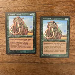 2x Mammoth Harness NM+ NEVER PLAYED MTG Homelands Magic VINTAGE FREE SHIPPING - Image 1