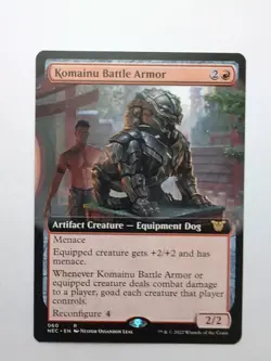 MTG Komainu Battle Armor (NEC) Kamigawa Neon Dynasty Extended Regular Rare 69 - Image 1